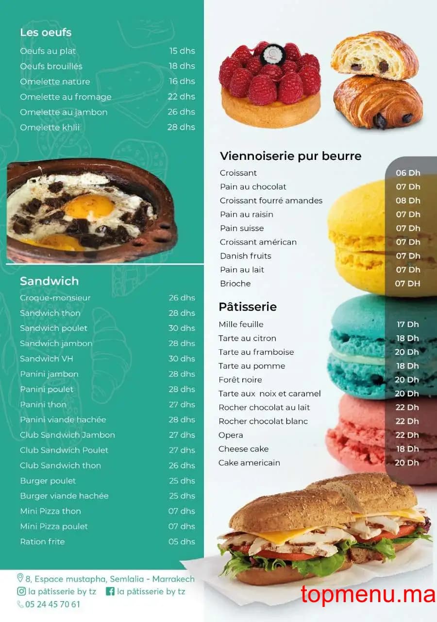 Restaurant La Pâtisserie by TZ menu page 1 La Pâtisserie by TZ menu page 1