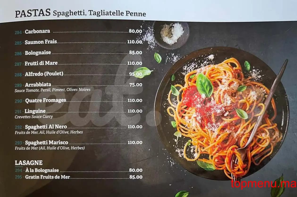 Restaurant Cappuccino menu page 12 Cappuccino menu page 12