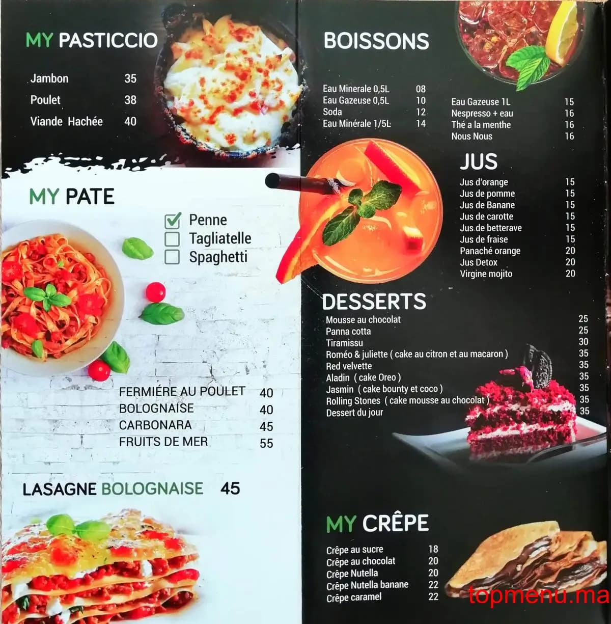 Restaurant My Kebab & Tacos menu page 1 My Kebab & Tacos menu page 1