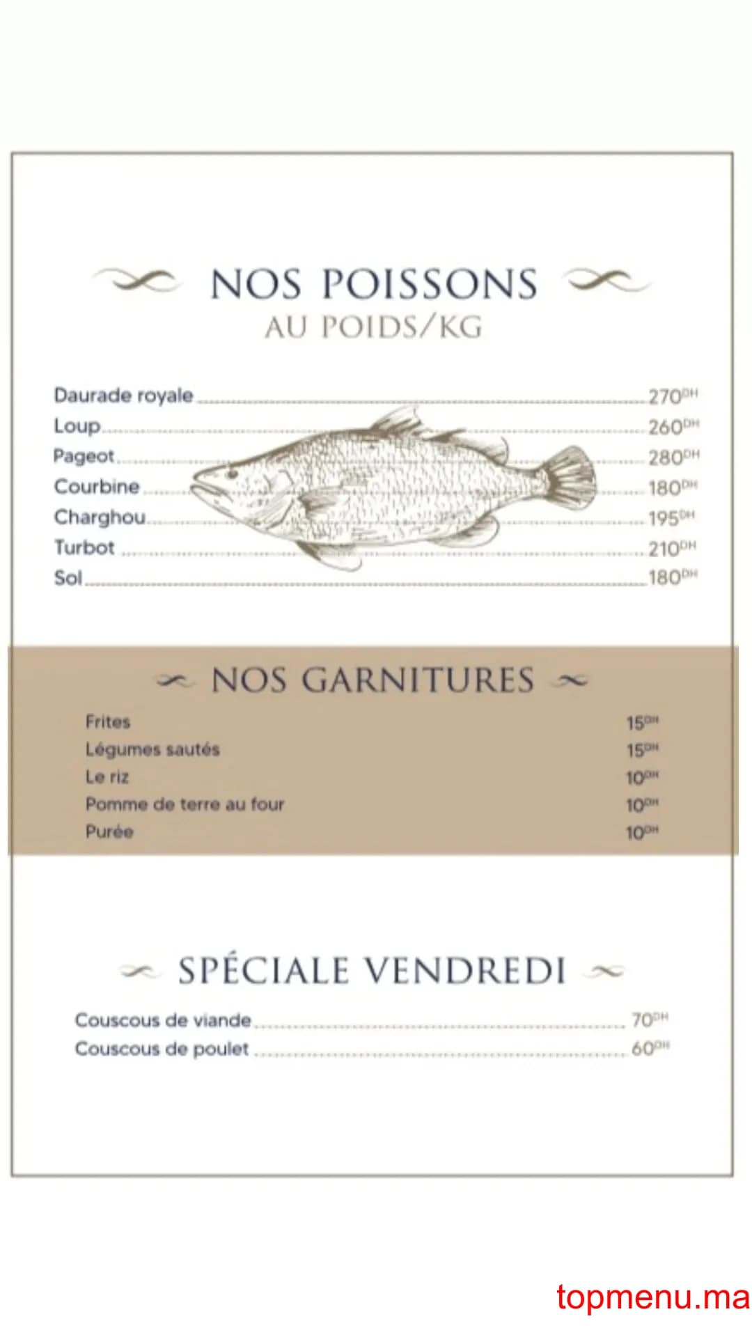 Restaurant La maison du poisson menu page 2 La maison du poisson menu page 2