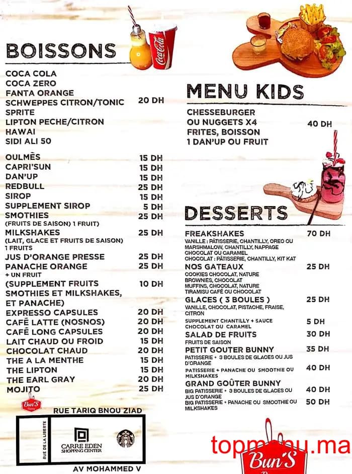 Restaurant Buns Bunny menu page 2 Buns Bunny menu page 2