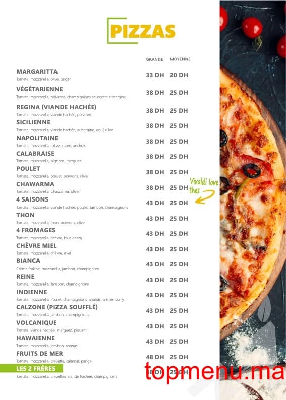 Restaurant Les 2 frères menu page 6 Les 2 frères menu page 6