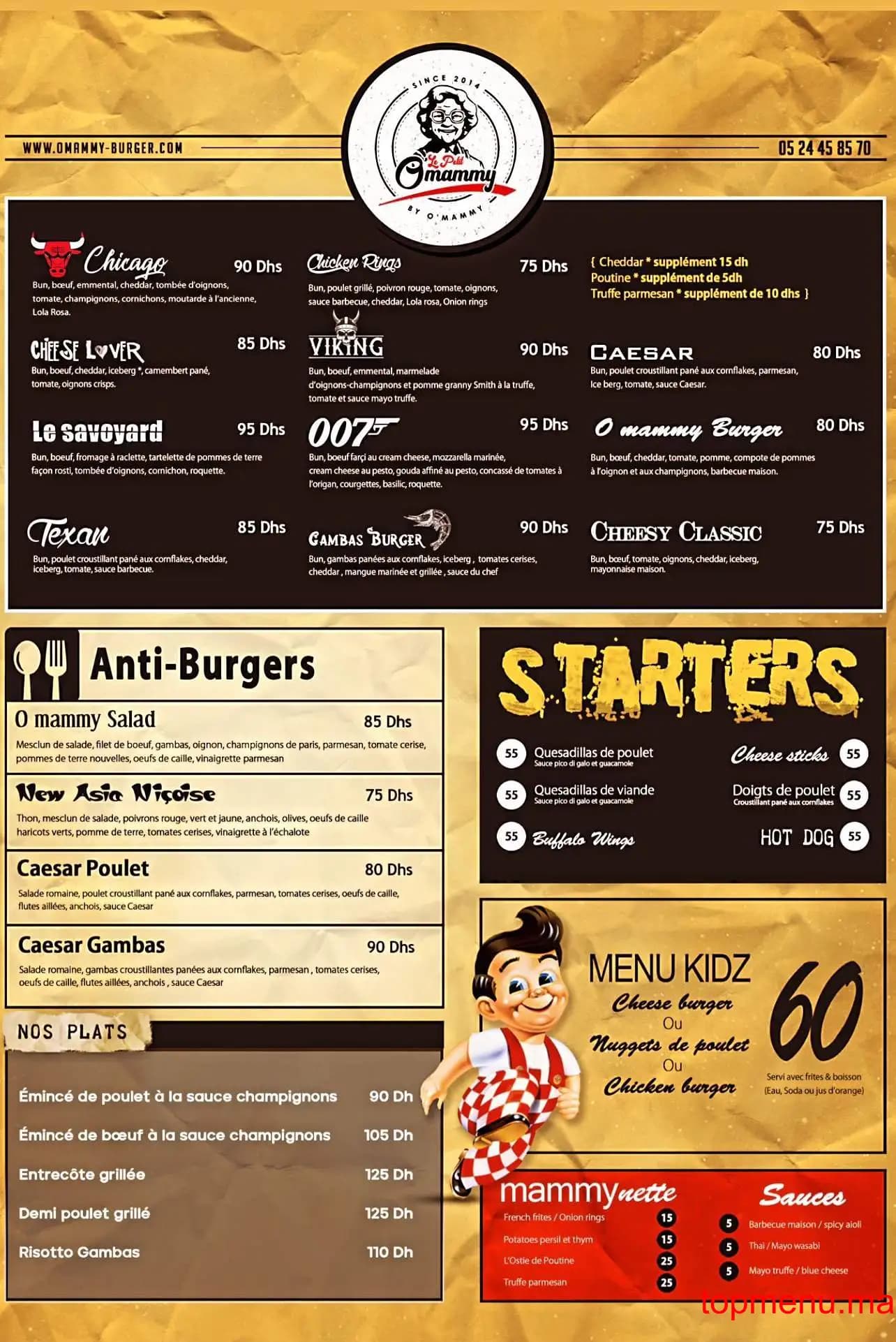 Restaurant Le Petit O’Mammy menu page 2 Le Petit O’Mammy menu page 2