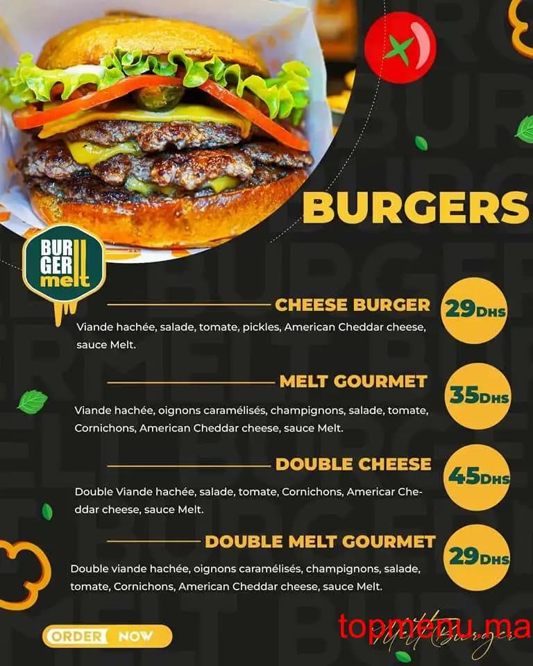 Restaurant Burger Melt menu page 1 Burger Melt menu page 1