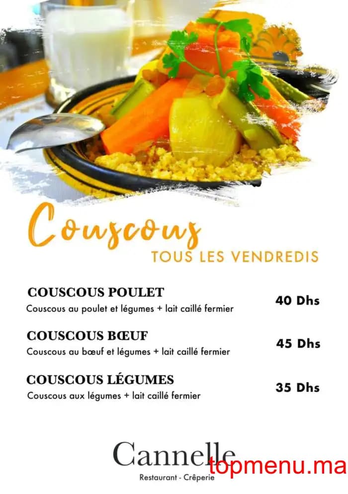 Restaurant Café Cannelle menu page 4 Café Cannelle menu page 4