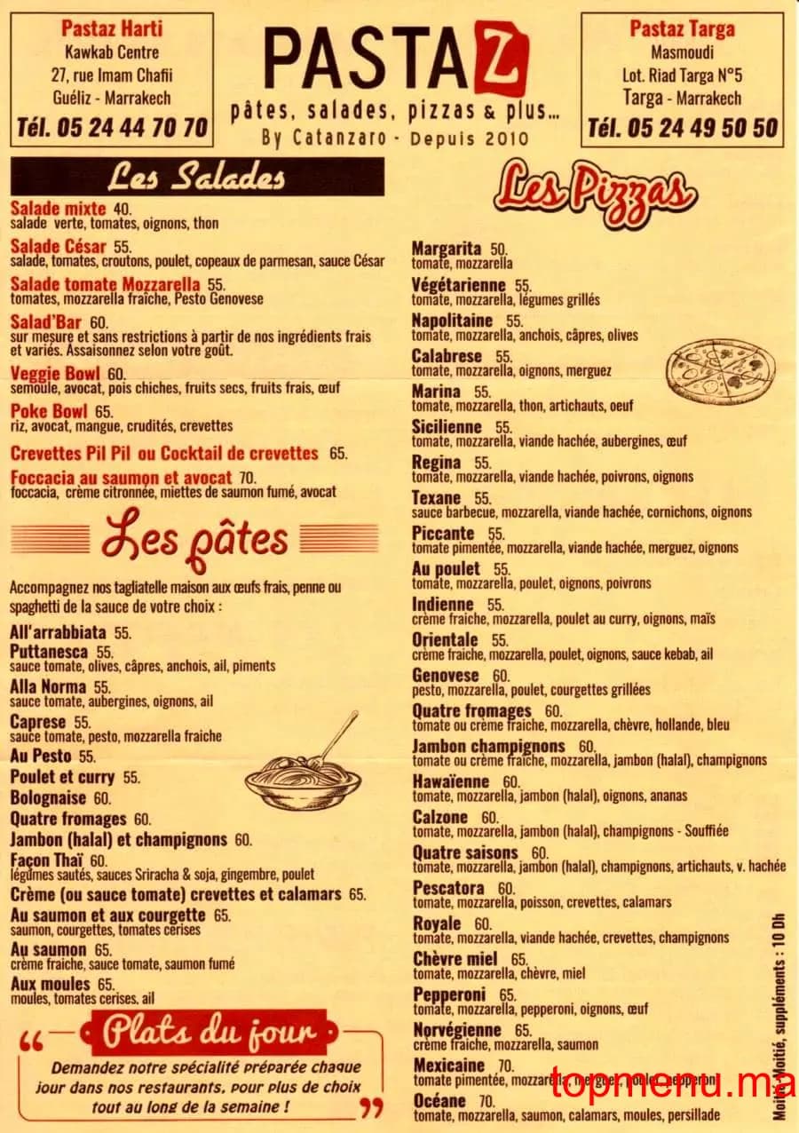 مطعم Pastaz by Catanzaro قائمة الطعام page 2 Pastaz by Catanzaro قائمة الطعام page 2