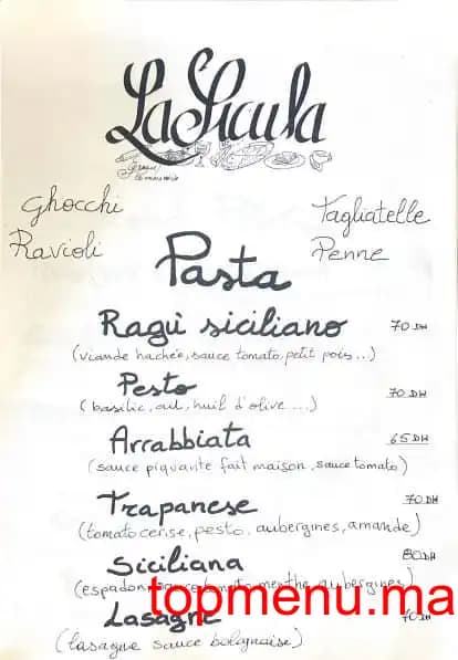 Restaurant LA SICULA menu page 2 LA SICULA menu page 2