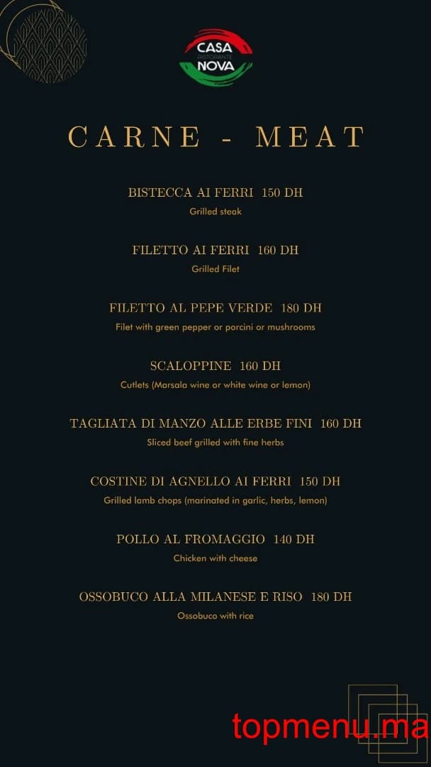 Restaurant Casa Nova menu page 6 Casa Nova menu page 6