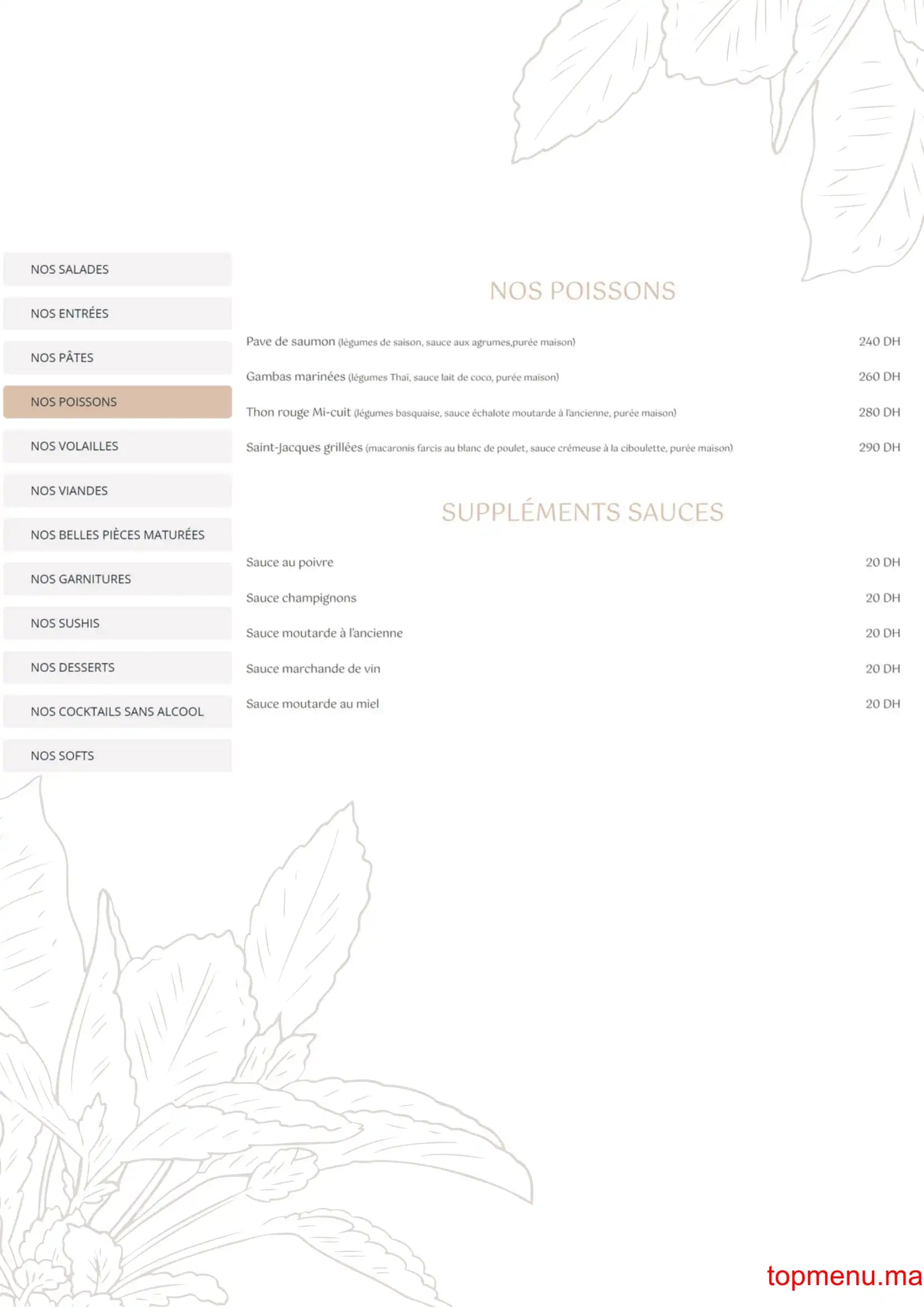 Restaurant Nommos menu page 4 Nommos menu page 4