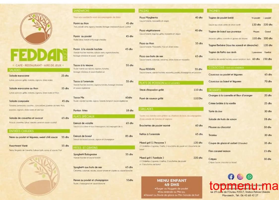 Restaurant Feddan menu page 1 Feddan menu page 1