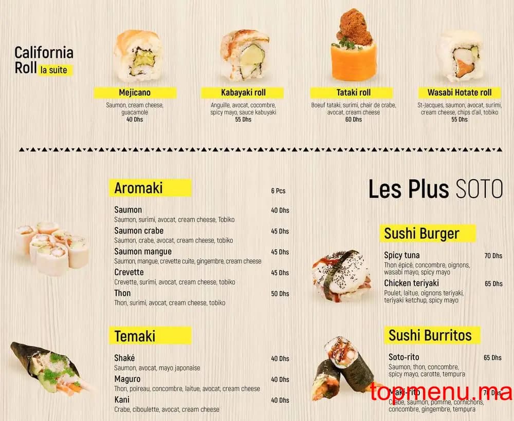 مطعم SOTO قائمة الطعام page 5 SOTO قائمة الطعام page 5