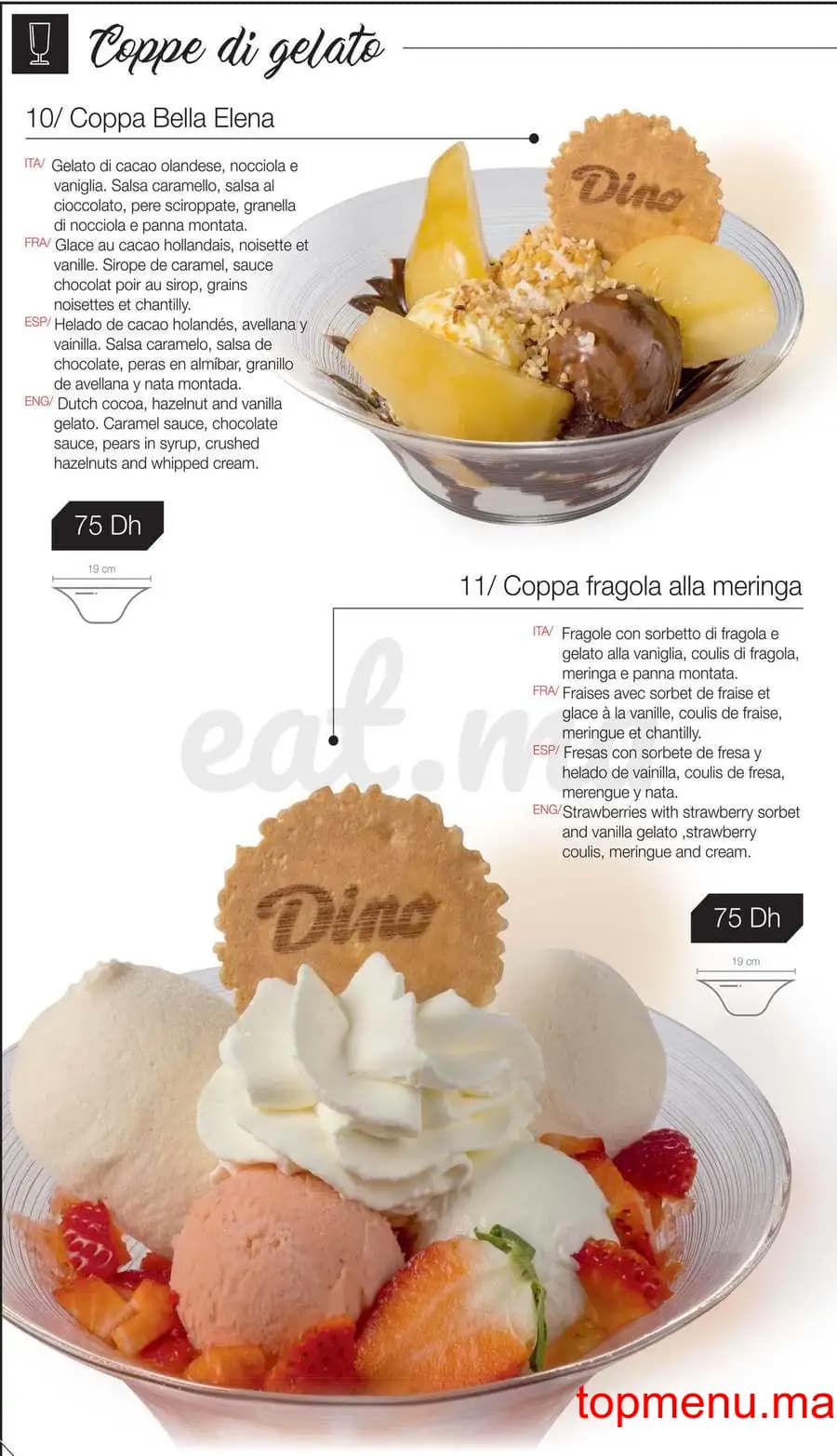 Restaurant Dino Gelati menu page 10 Dino Gelati menu page 10