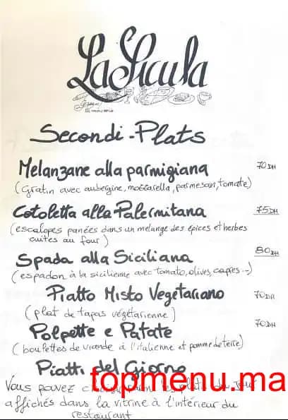 Restaurant LA SICULA menu page 3 LA SICULA menu page 3