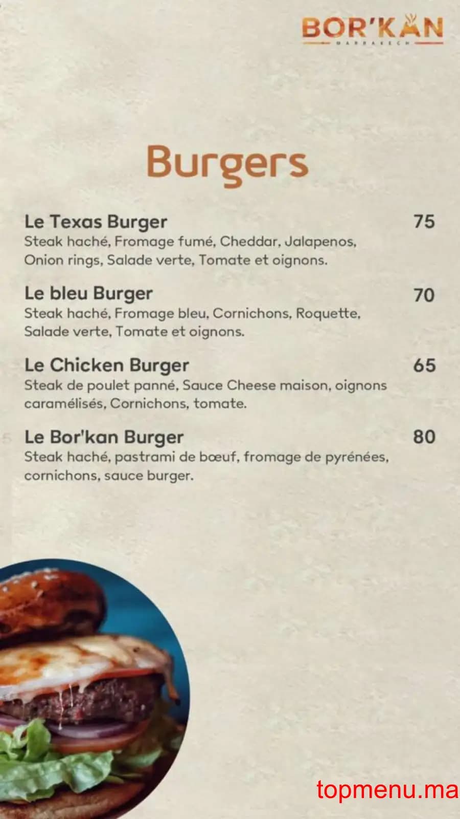 Restaurant Bor’kan menu page 5 Bor’kan menu page 5