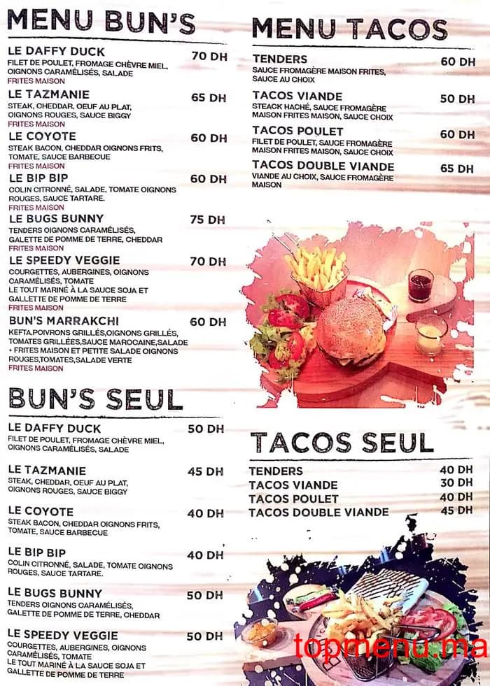 Restaurant Buns Bunny menu page 3 Buns Bunny menu page 3
