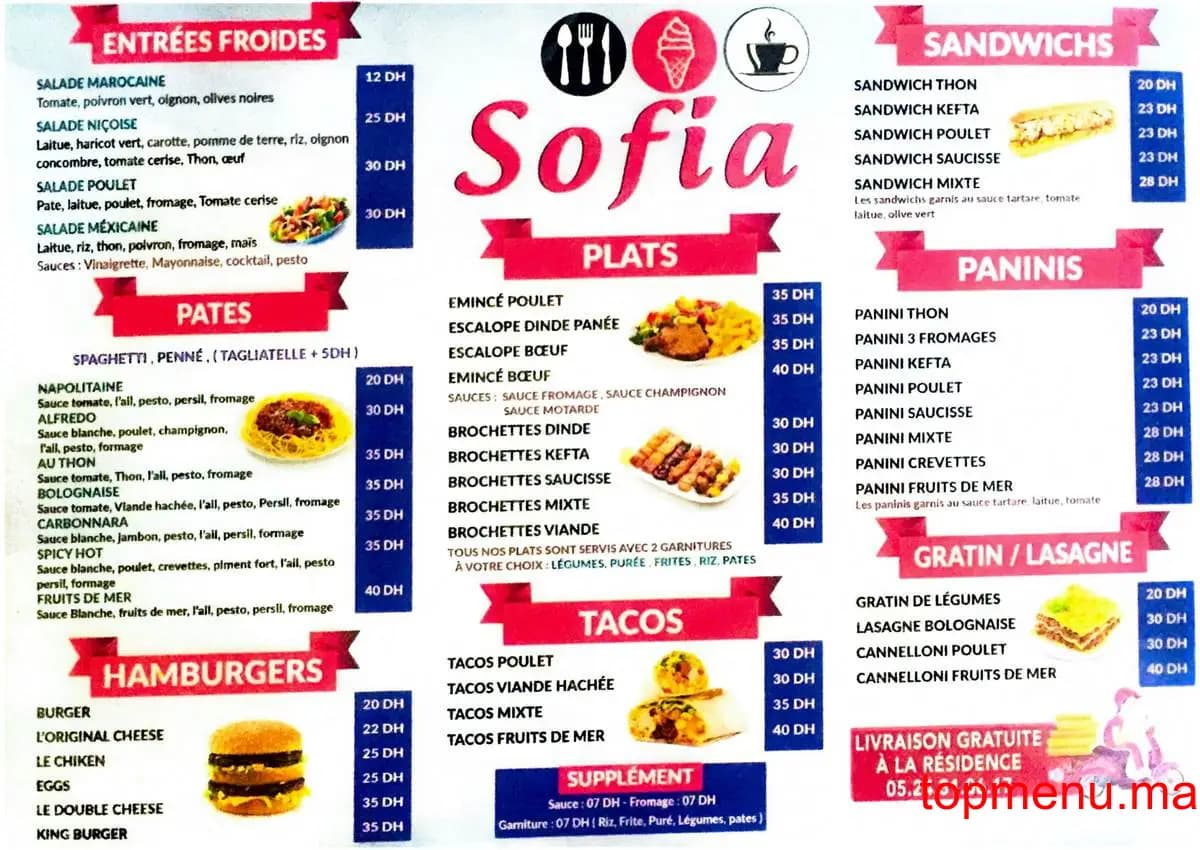 Restaurant Restaurant Sofia menu page 2 Restaurant Sofia menu page 2