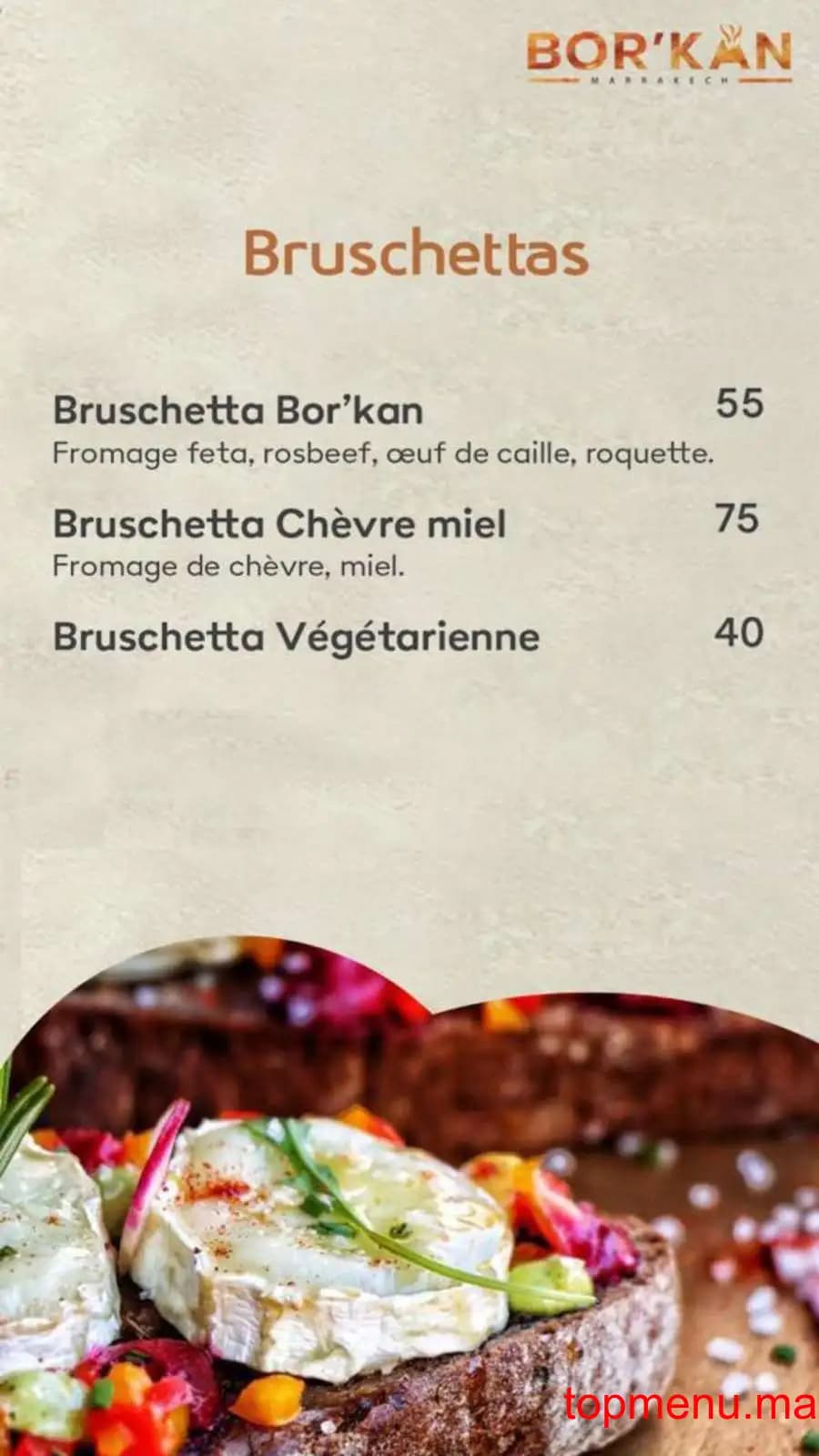 Restaurant Bor’kan menu page 3 Bor’kan menu page 3