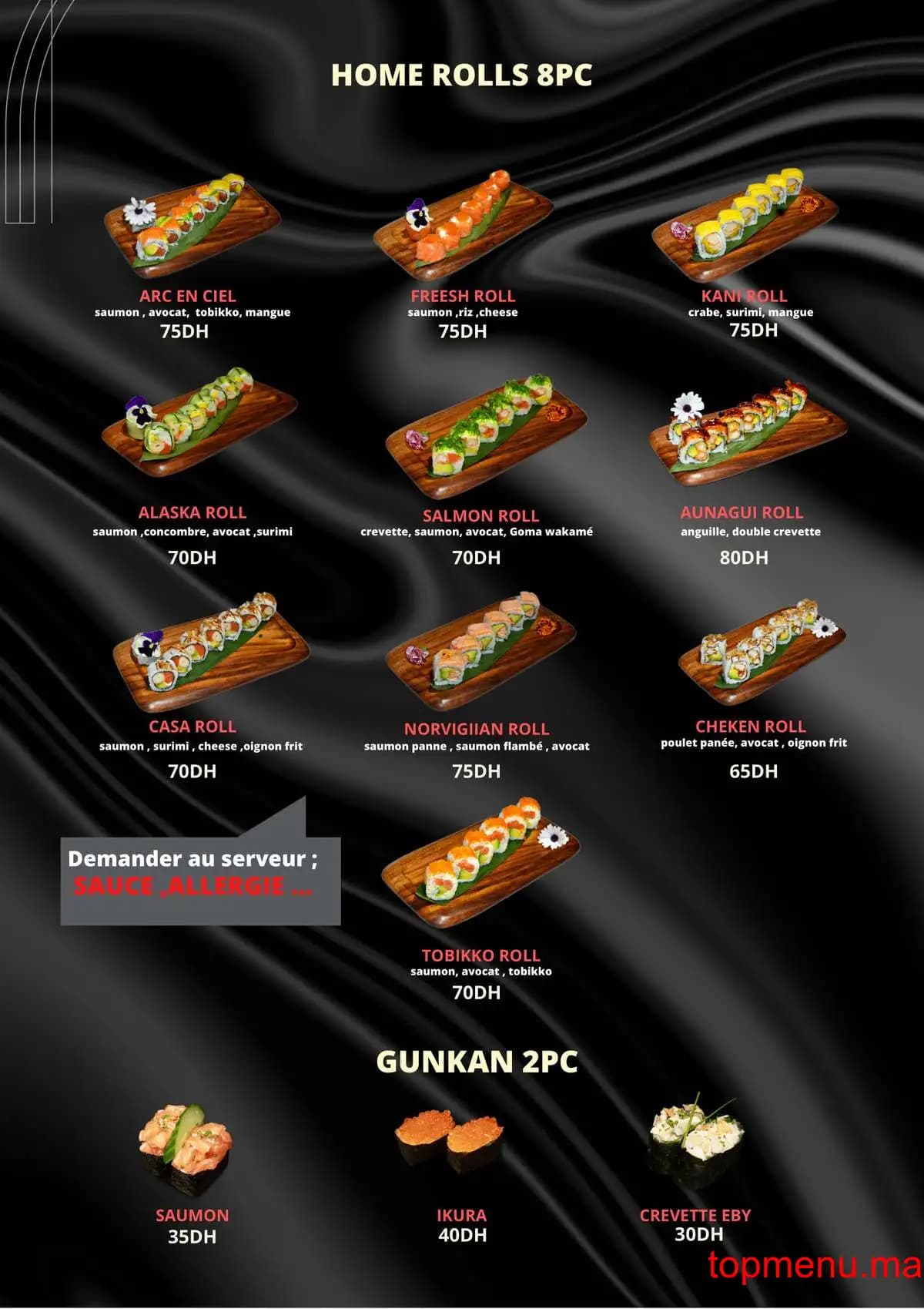 Restaurant Ikura Sushi Marrakech menu page 4 Ikura Sushi Marrakech menu page 4