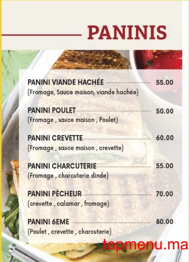 Restaurant 6ÈME CAFE menu page 8 6ÈME CAFE menu page 8