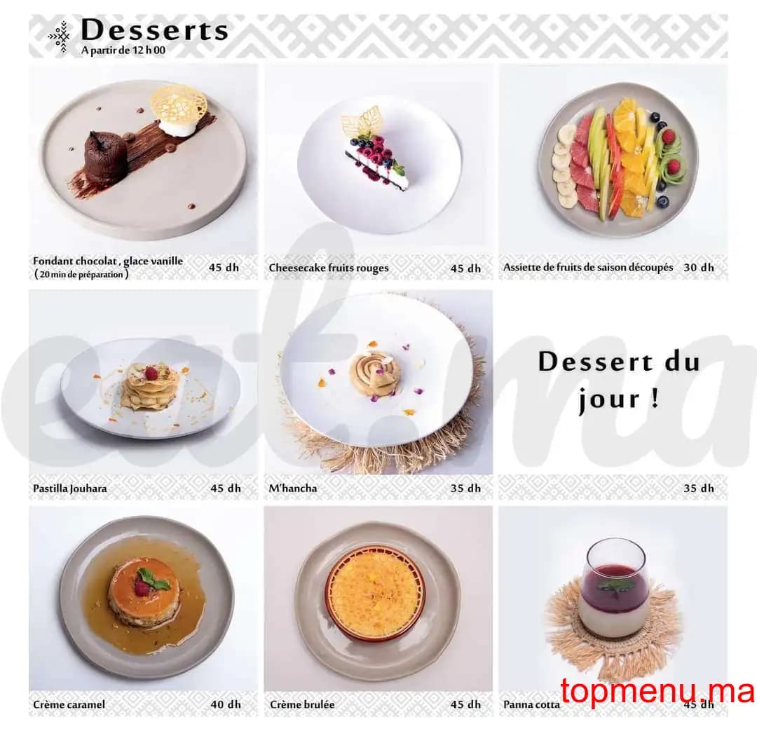 Restaurant Beldi Fusion Kitchen menu page 42 Beldi Fusion Kitchen menu page 42