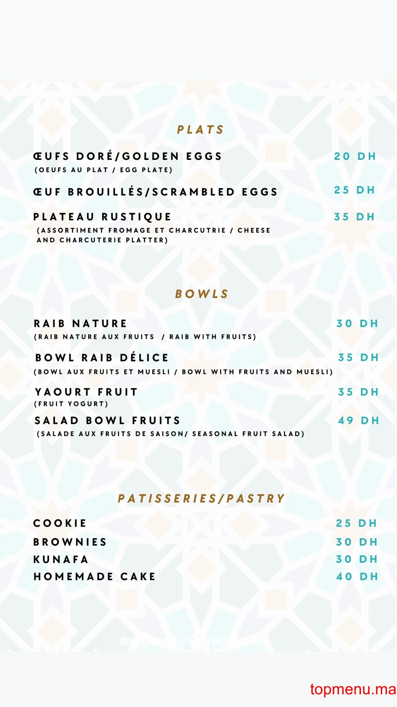 Restaurant Mozaikart Coffee N’Brunch menu page 7 Mozaikart Coffee N’Brunch menu page 7