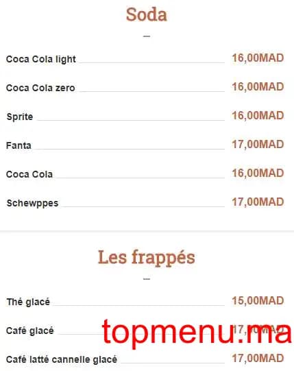 Restaurant Café Kif Kif menu page 2 Café Kif Kif menu page 2