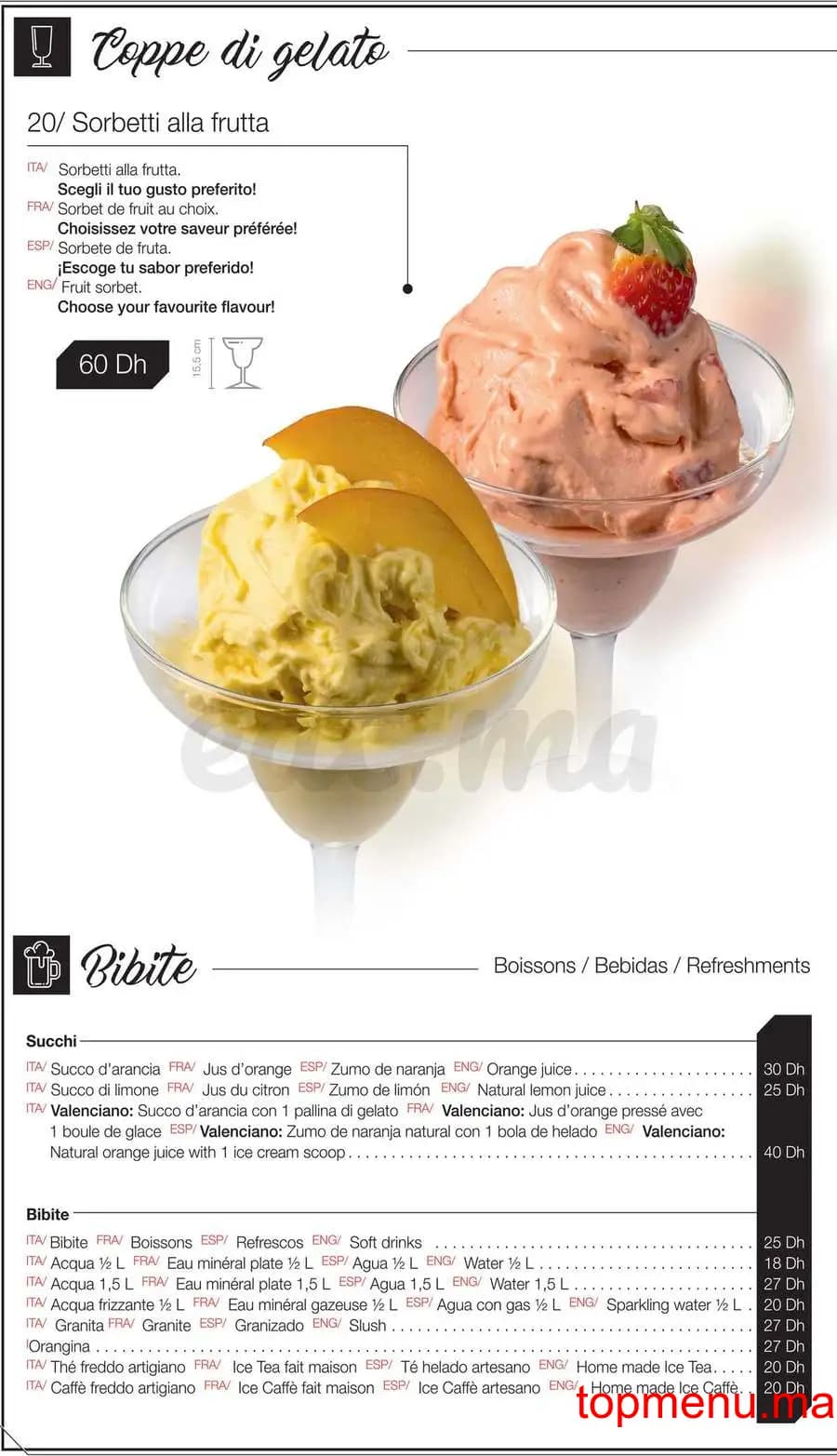 Restaurant Dino Gelati menu page 14 Dino Gelati menu page 14