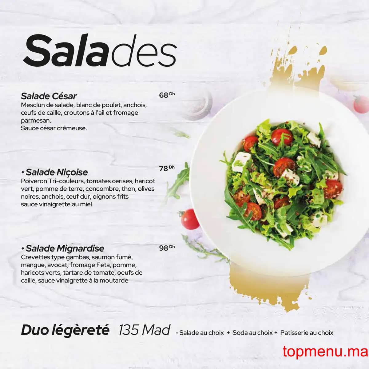 Restaurant Maison Mignardise menu page 5 Maison Mignardise menu page 5