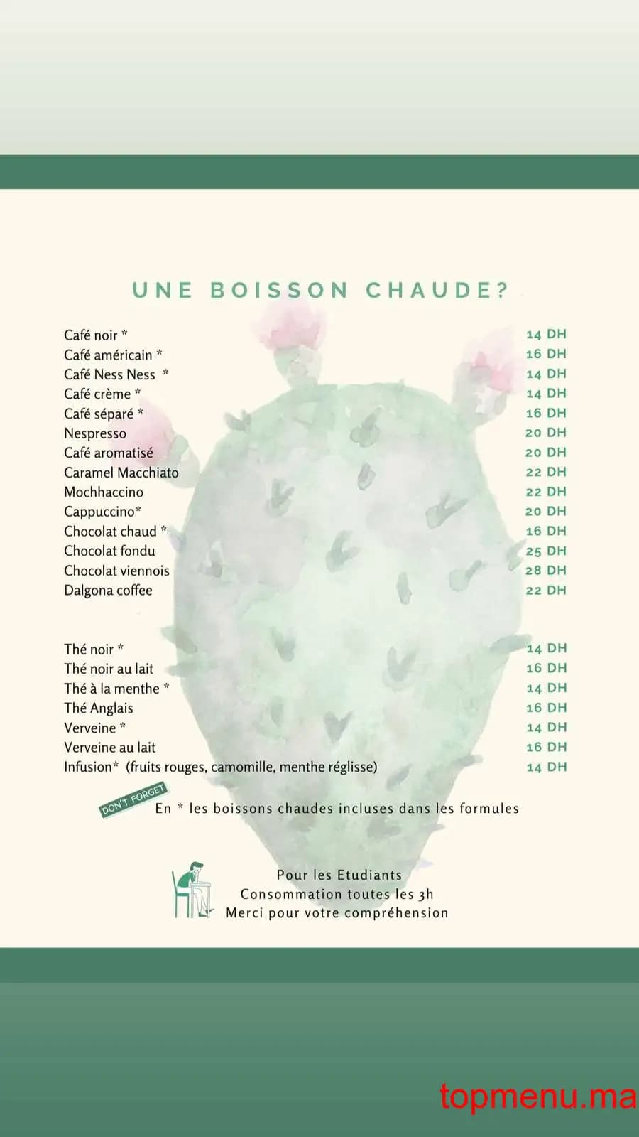 Restaurant Cactus café menu page 5 Cactus café menu page 5