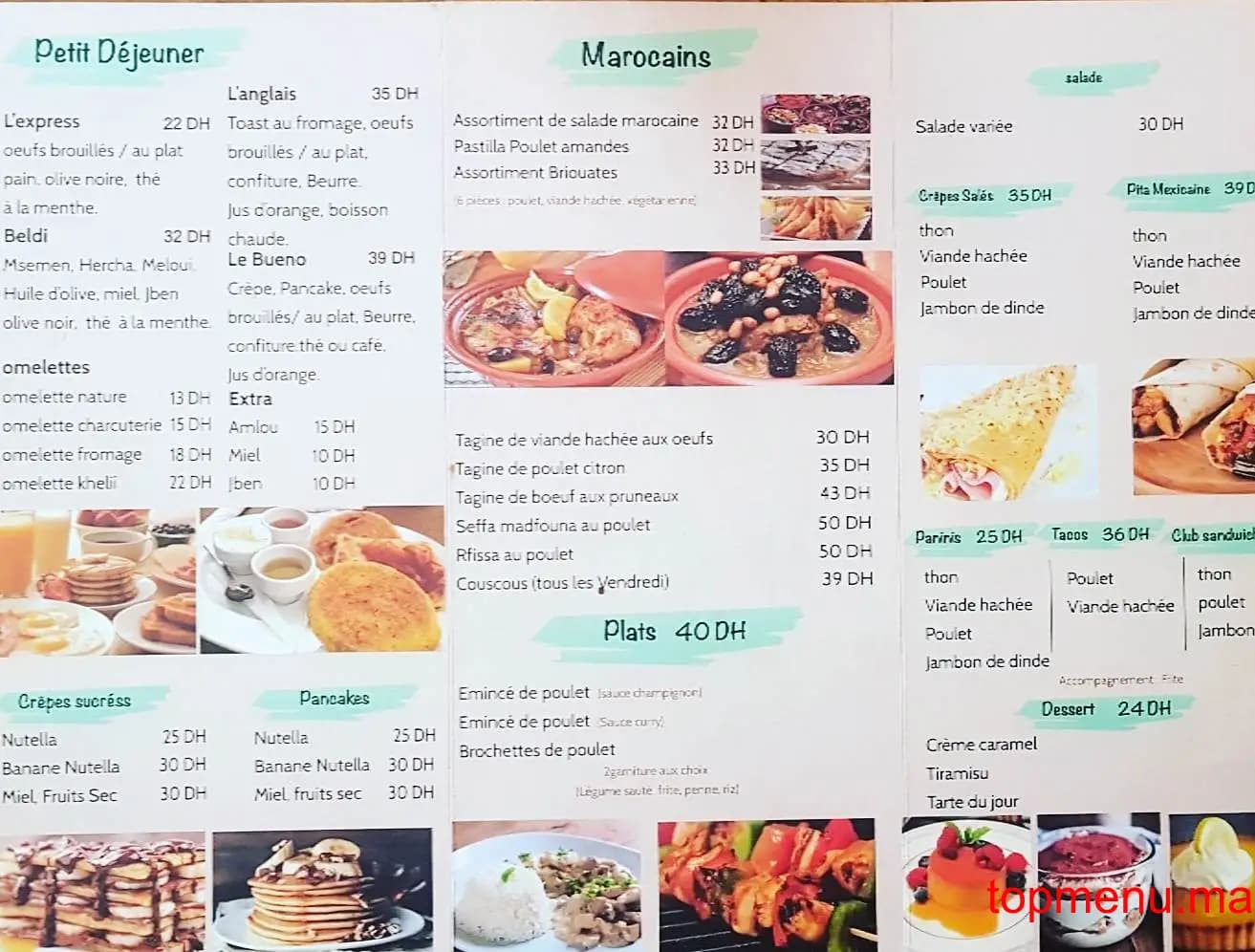 Restaurant Bueno Crêperie menu page 1 Bueno Crêperie menu page 1