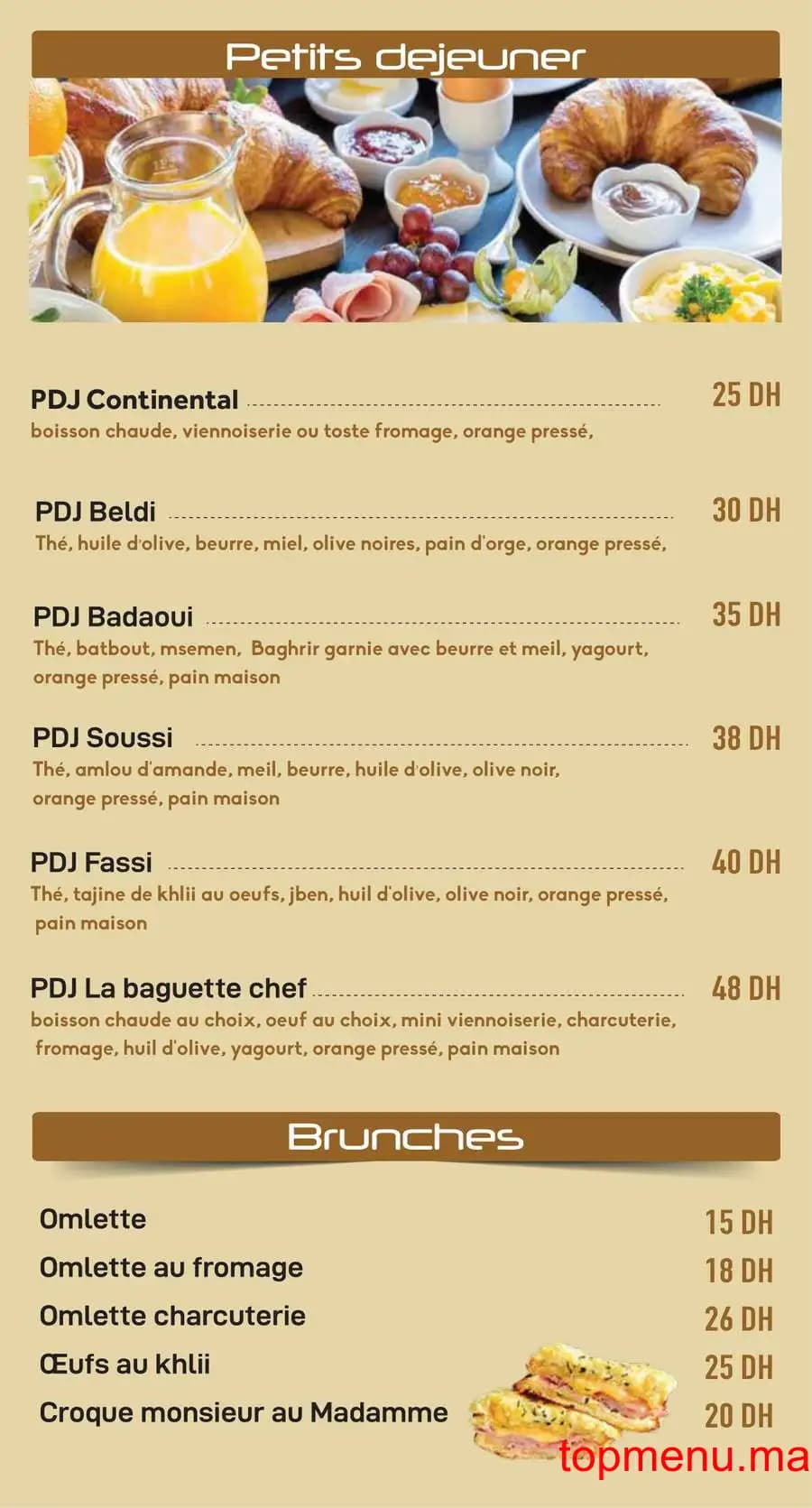 Restaurant La Baguette Chef menu page 1 La Baguette Chef menu page 1