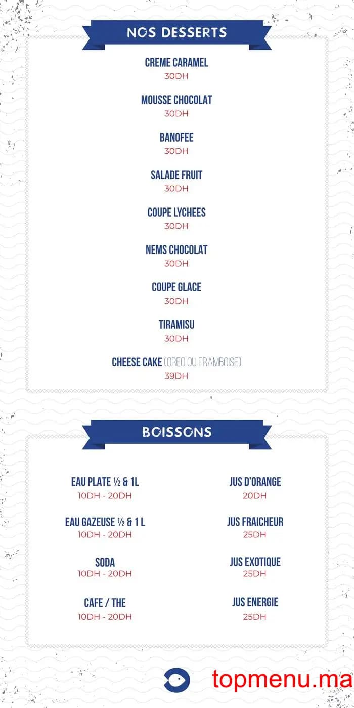 Restaurant O Pêcheur menu page 2 O Pêcheur menu page 2