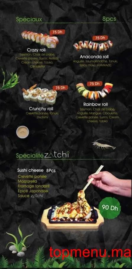 Restaurant Zatchi sushi menu page 10 Zatchi sushi menu page 10