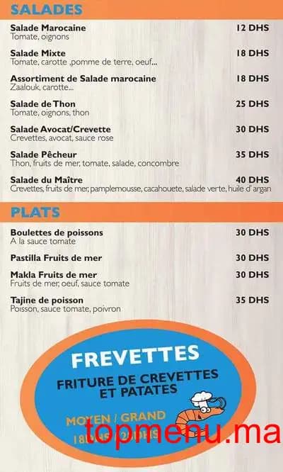 Restaurant Maitre crevette menu page 3 Maitre crevette menu page 3