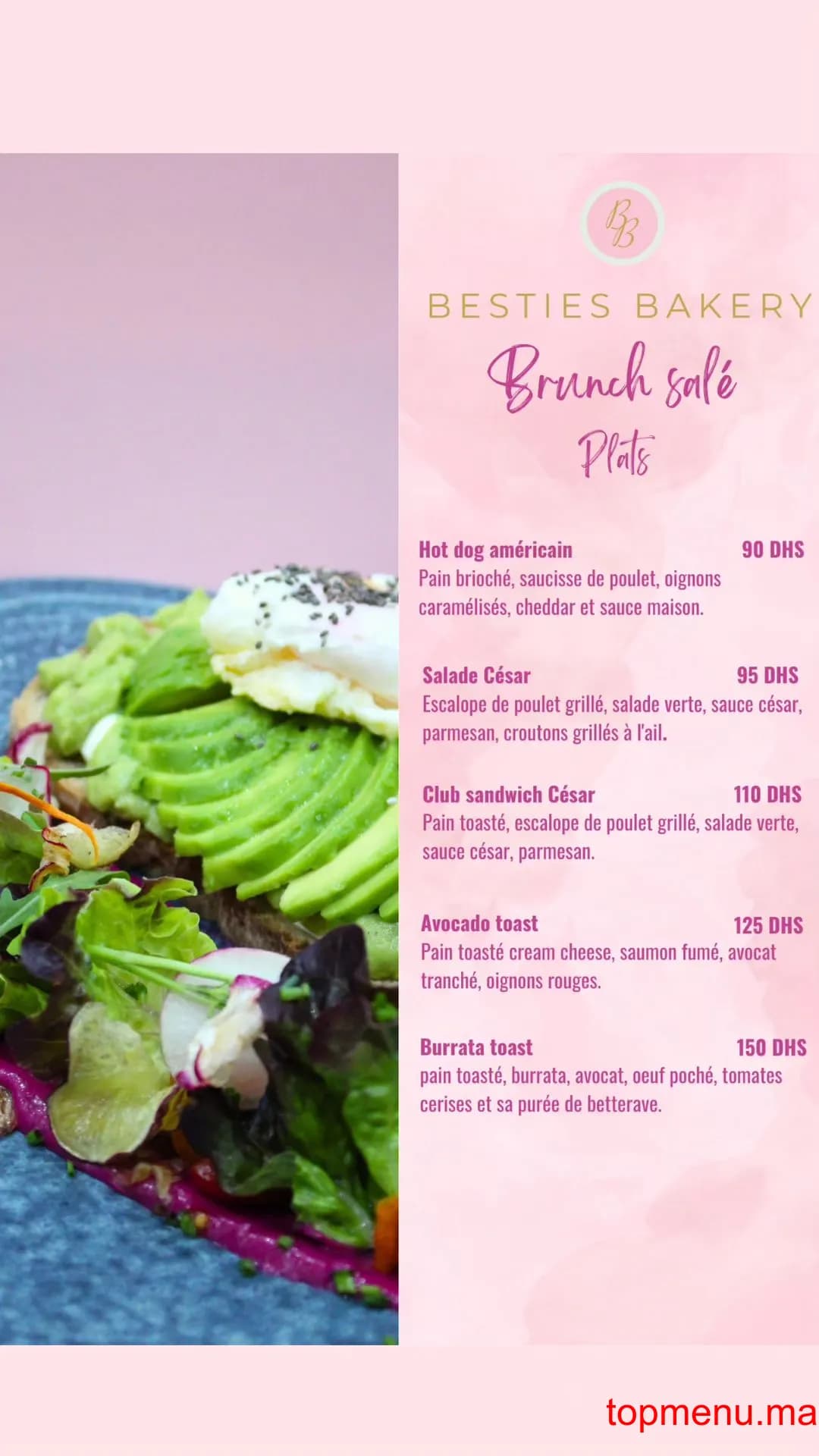 Restaurant Besties Bakery menu page 13 Besties Bakery menu page 13