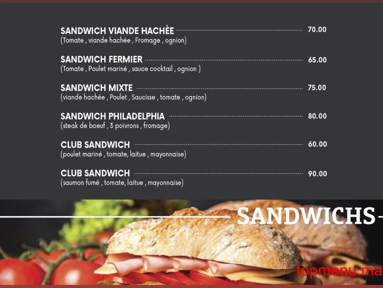 Restaurant 6ÈME CAFE menu page 5 6ÈME CAFE menu page 5