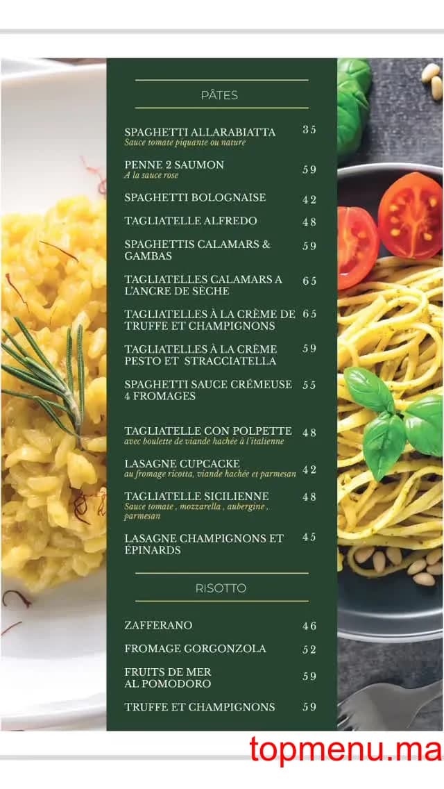 Restaurant Zafferano menu page 4 Zafferano menu page 4