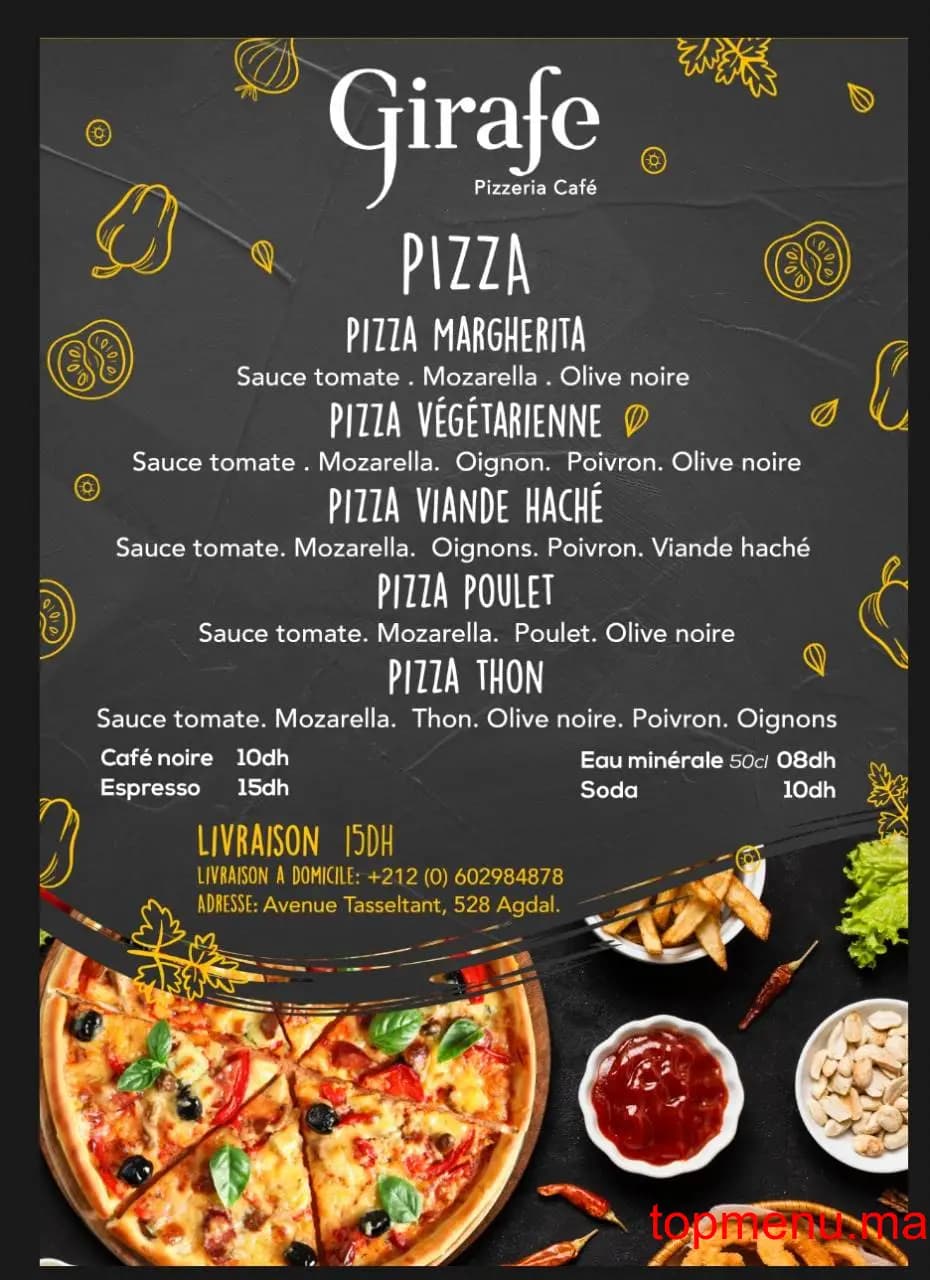 Restaurant Café La Giraffe menu page 1 Café La Giraffe menu page 1