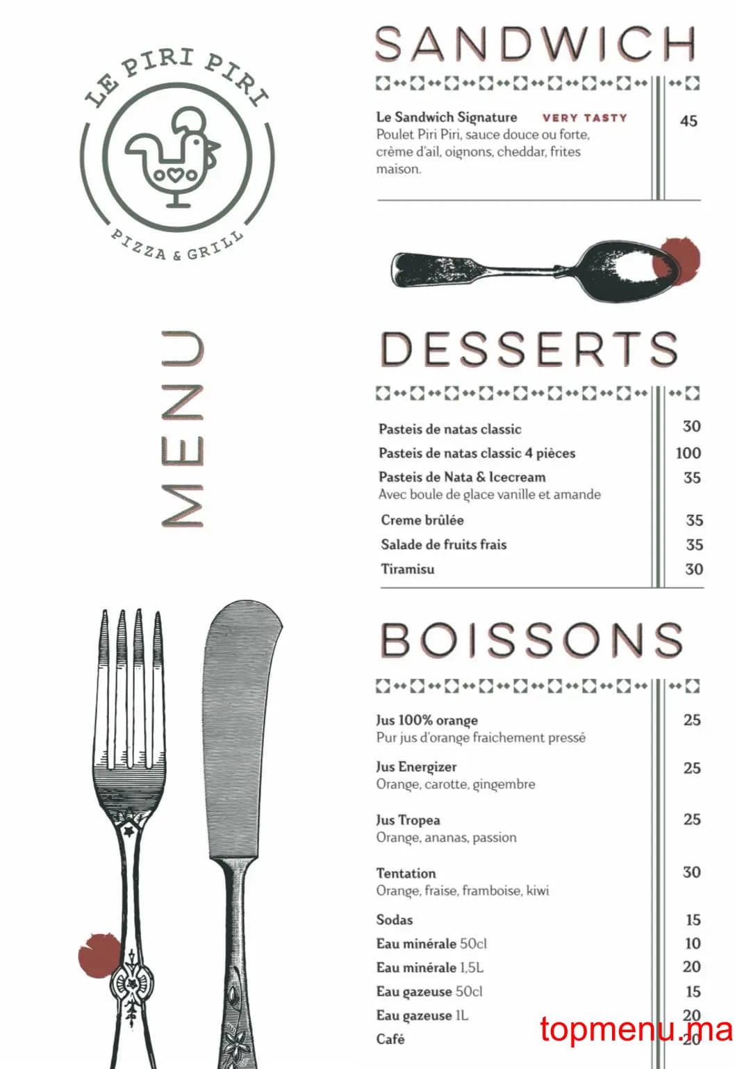 Restaurant Pizza Piri menu page 2 Pizza Piri menu page 2