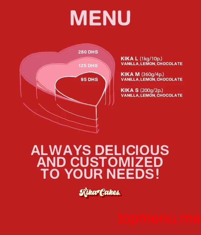 Restaurant Kika Cakes menu page 2 Kika Cakes menu page 2