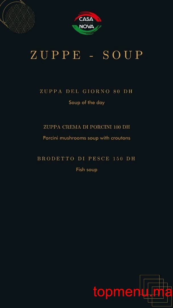 Restaurant Casa Nova menu page 2 Casa Nova menu page 2