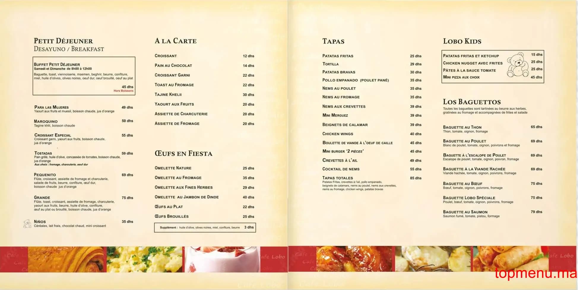 Restaurant Café Lobo menu page 4 Café Lobo menu page 4