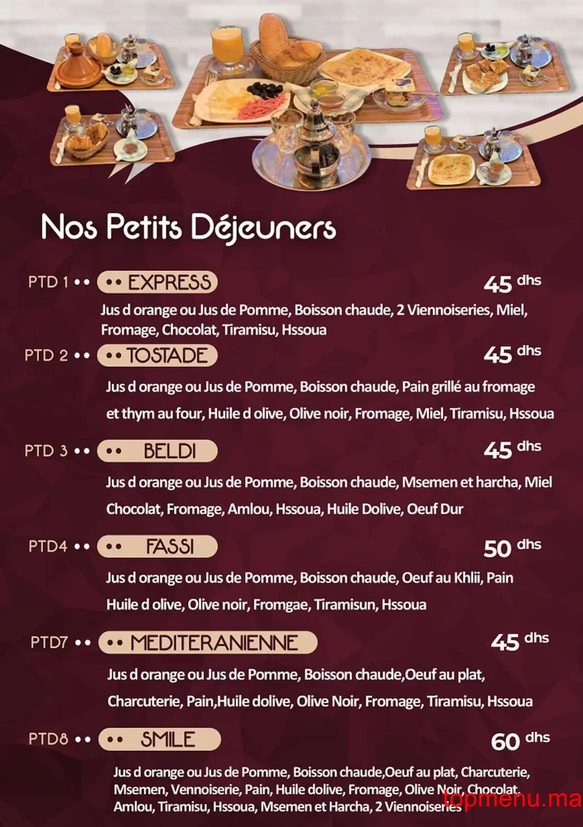 Restaurant Smile Park menu page 1 Smile Park menu page 1