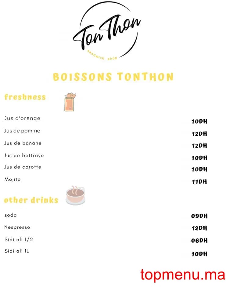 Restaurant Ton Thon menu page 4 Ton Thon menu page 4