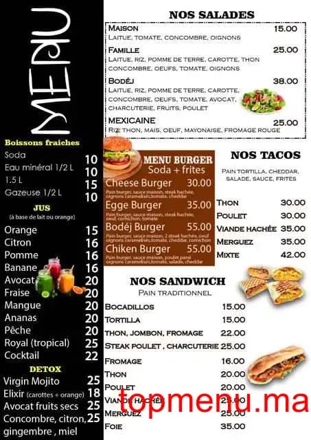 Restaurant Le Bodej menu page 3 Le Bodej menu page 3