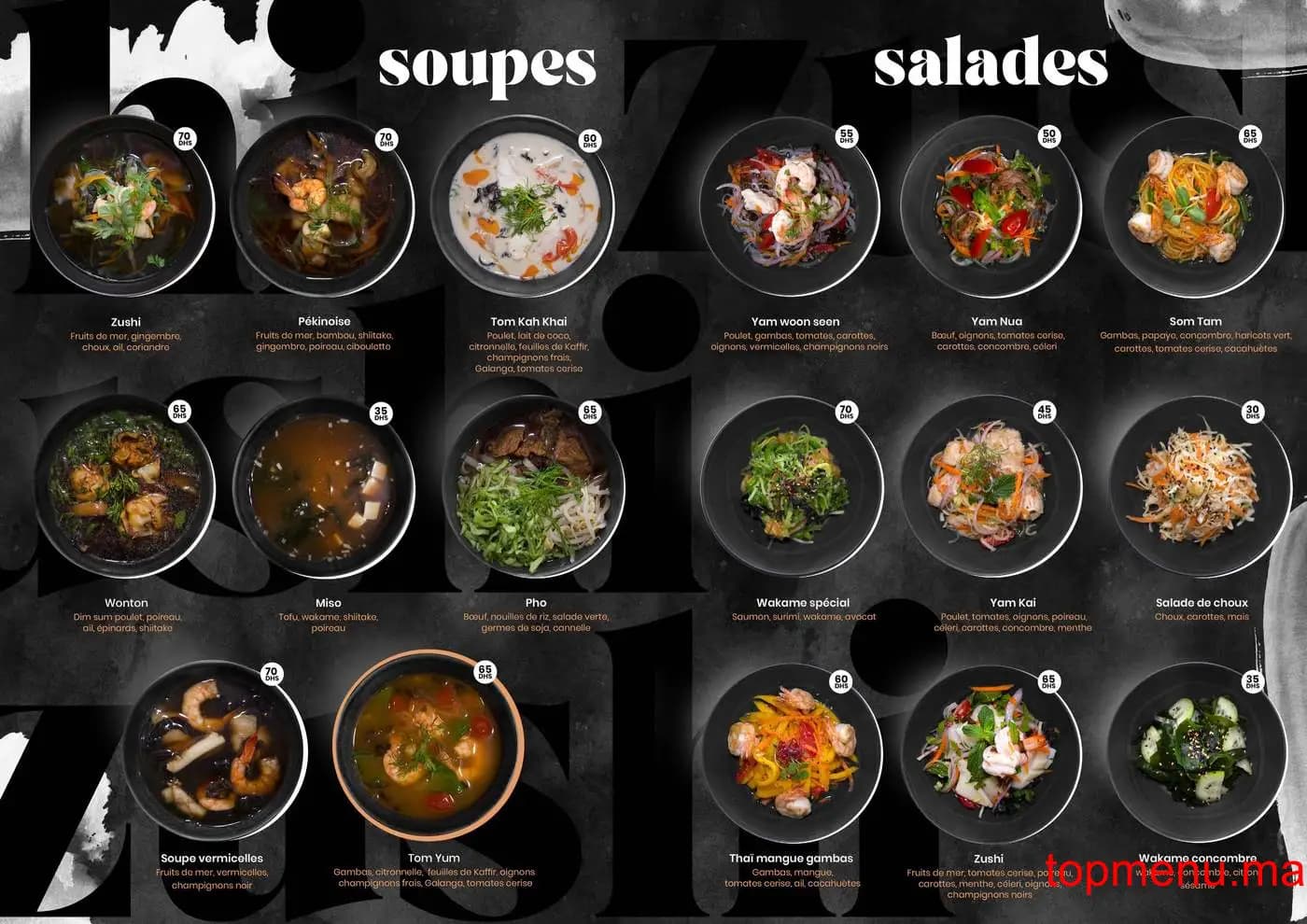 Restaurant Zushi menu page 3 Zushi menu page 3