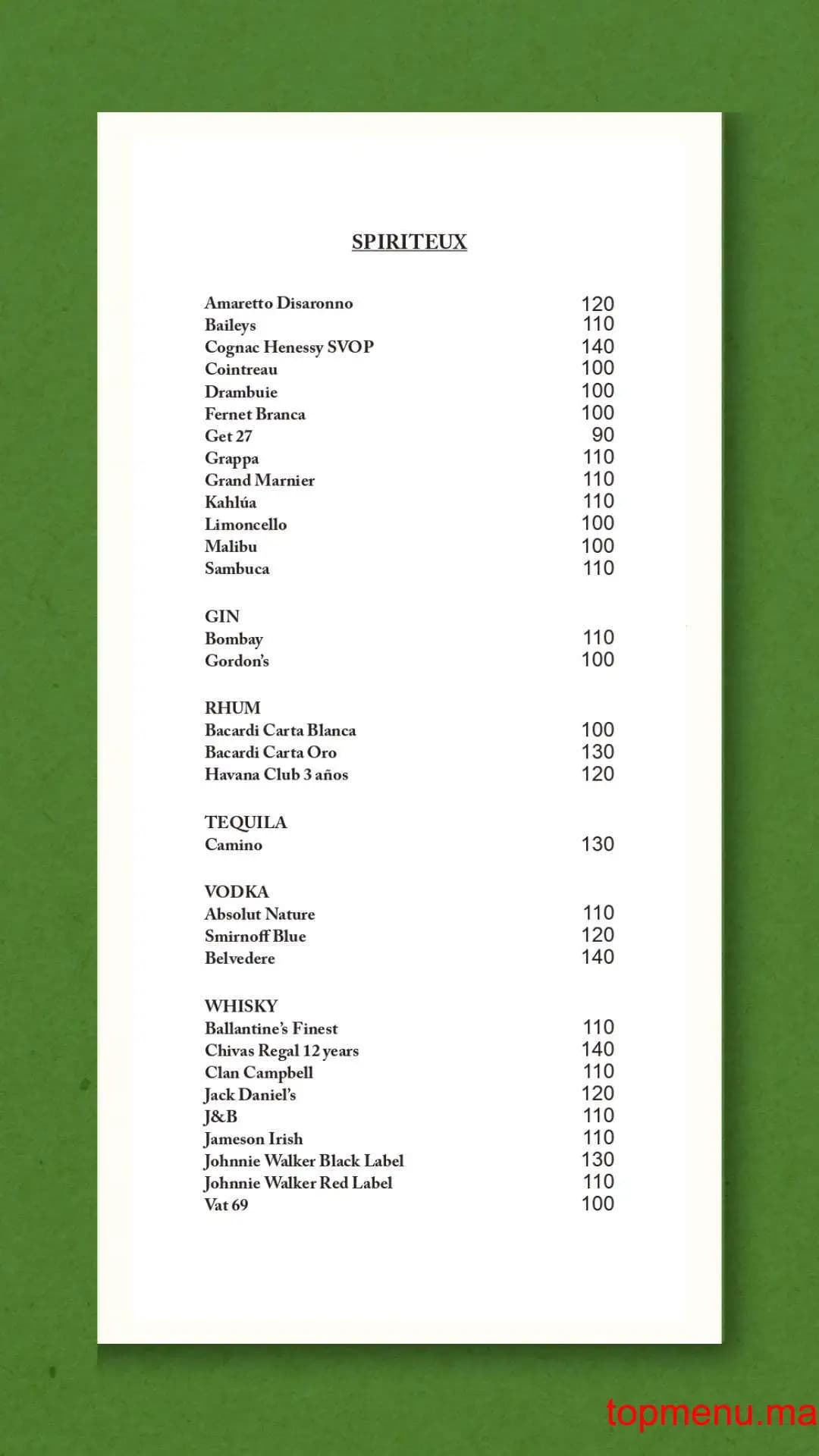 Restaurant Cafe Arabe menu page 11 Cafe Arabe menu page 11