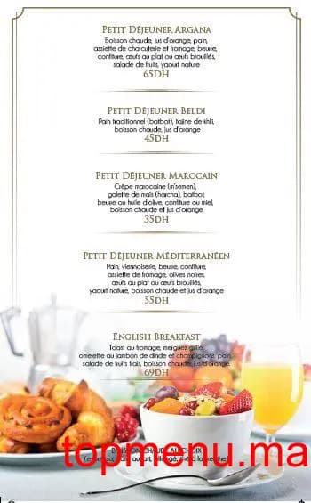 Restaurant Argana menu page 1 Argana menu page 1