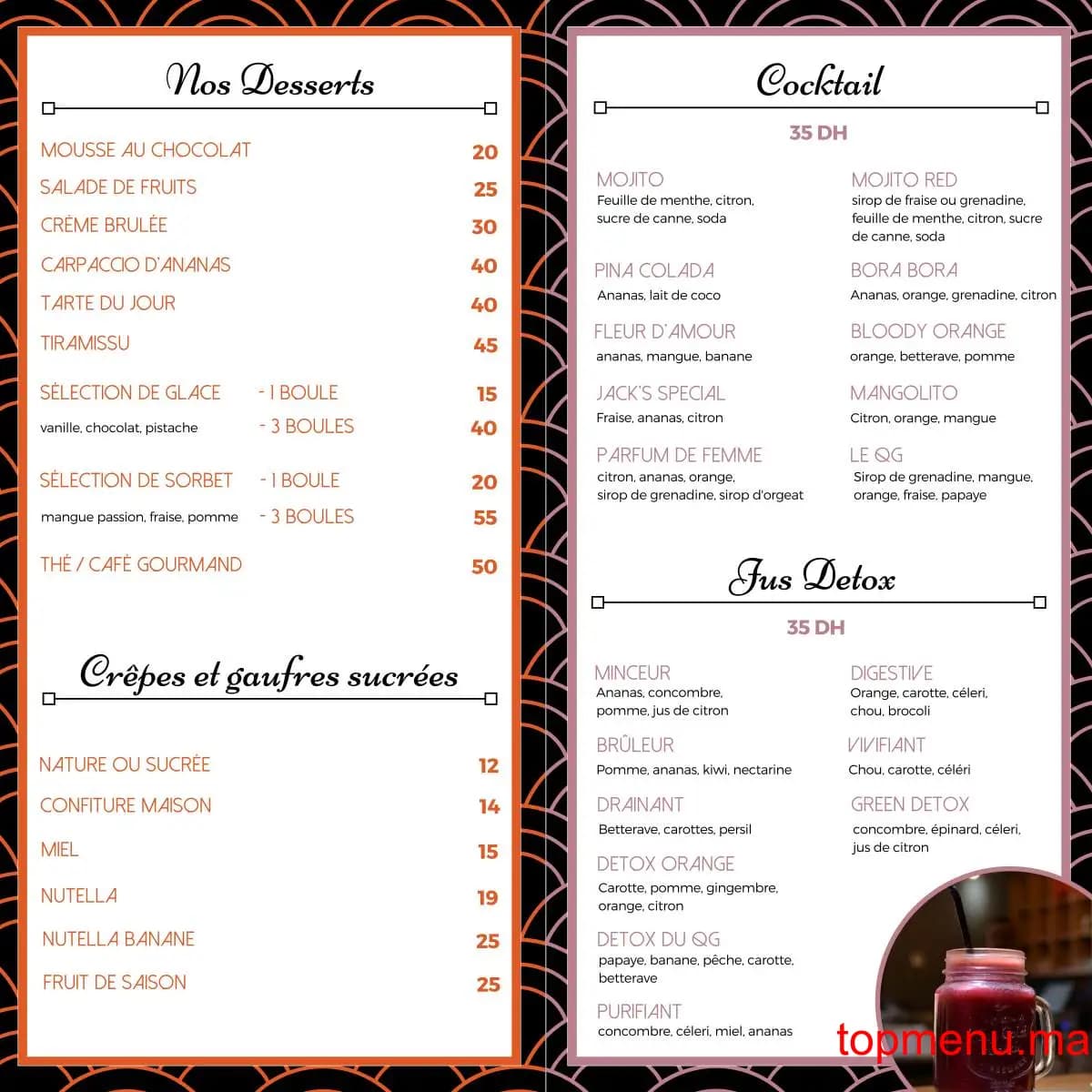 Restaurant Le QG menu page 7 Le QG menu page 7
