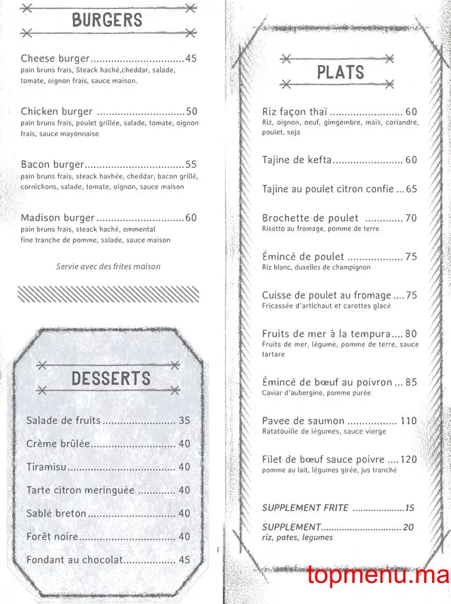 Restaurant Le Madison menu page 2 Le Madison menu page 2